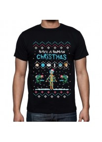 Мъжка тениска RICK AND MORTY - HAVE A HUMAN CHRISTMAS